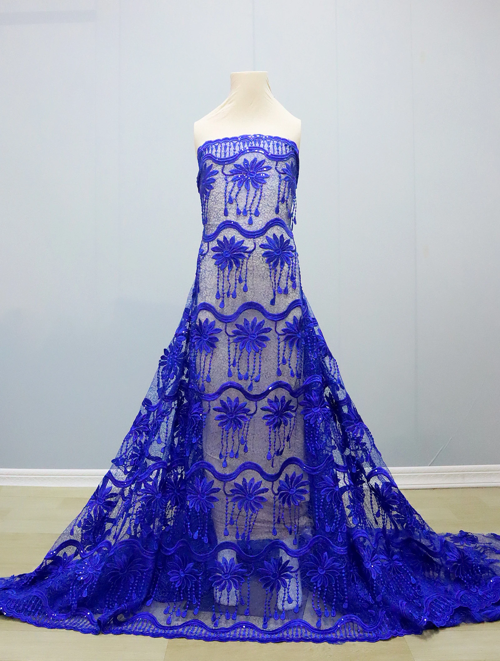 Модное Африканское Молочное Шелковое Кружево С Вышивкой Блестками Французская