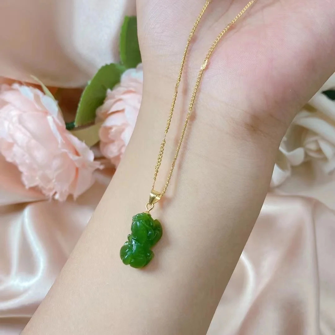 

Quality Craftsmanship Natural Hetian Jade Pendant pure Nephrite Pixiu Necklace Pendant Fine Jewelry Accessories