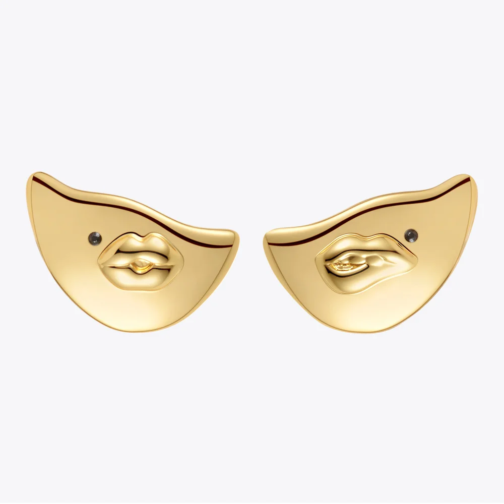 

ENFASHION Original Gold Color Sexy Lips Earrings For Women Piercing Earings Aretes De Mujer Fashion Jewelry Free Shipping E1377
