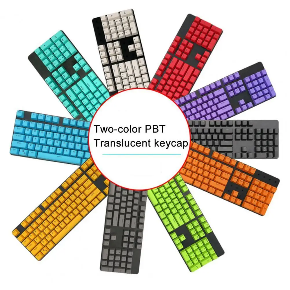 

104Pcs/Set Universal Backlight PBT Keycaps Mechanical Keyboard Key Caps for PC Computer DIY Keyboard Keycaps Replacement Keycap