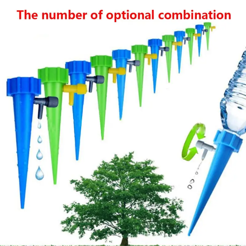 

6 Pcs Automatic Watering Irrigation Plant Flower Pot Drip Water Control Drip Cone Waterer Bottle Irrigation System
