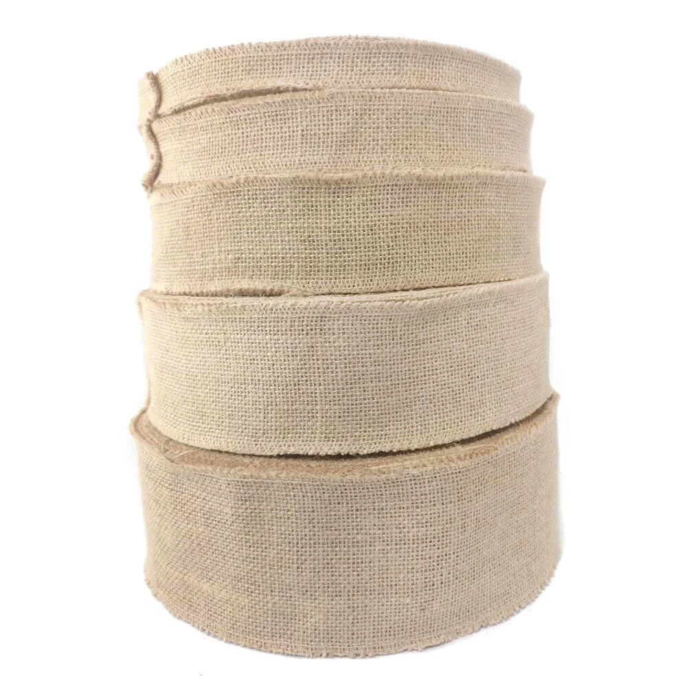 

Overlocked Natural Jute Ribbon 2cm 10cm Jute Burlap Vintage Ribbons for Crafts Satin Ribbon Wedding Christmas Decoration