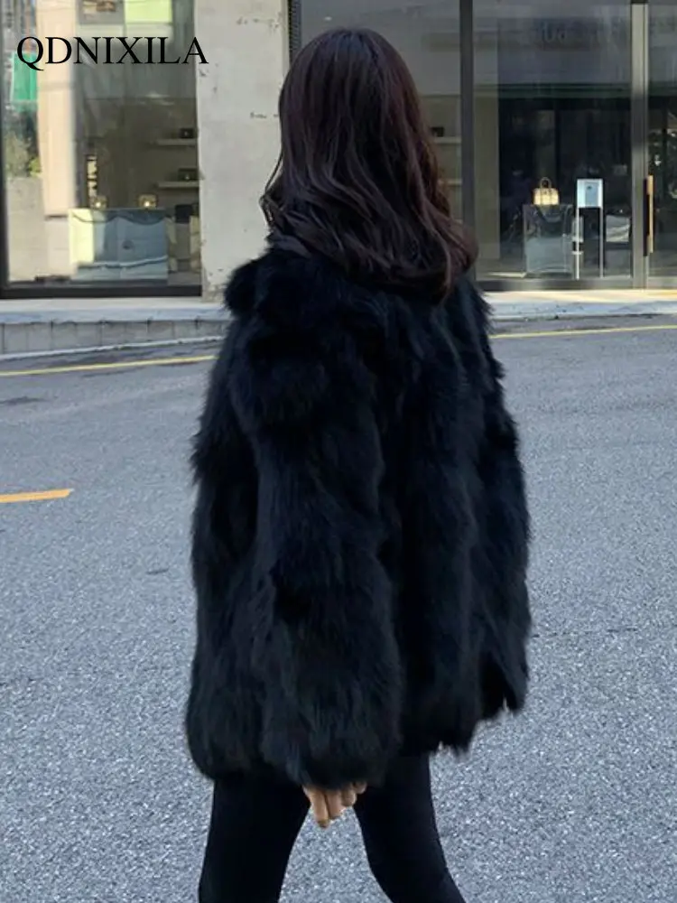 2022 Winter Coat for Women Korean Fashion Imitation Fox Faux Fur Coat New In Outdoor Clothes Fur Jacket Coat Women Free Shipping