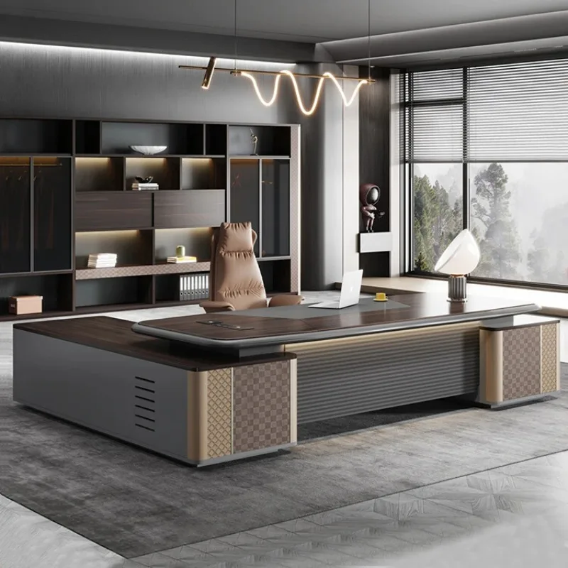 Роскошный офисный стол современный L-образный руководителя