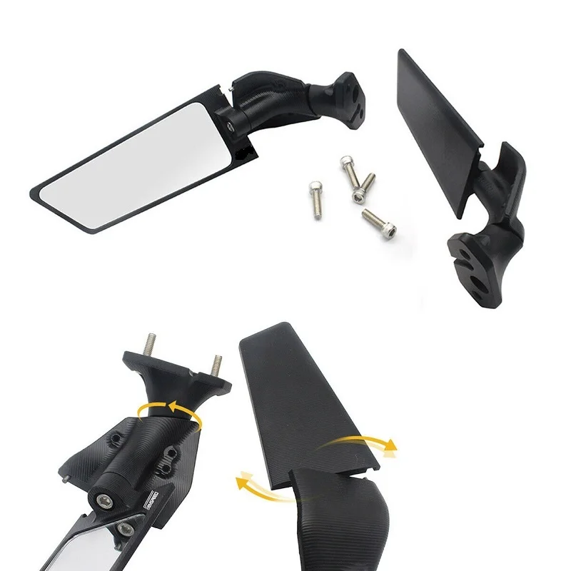 

2Pcs CNC Adjustable Wing Fin Rearview Side Mirror For Kawasaki NINJA 400 2018-2021 Motorcycles Mirror