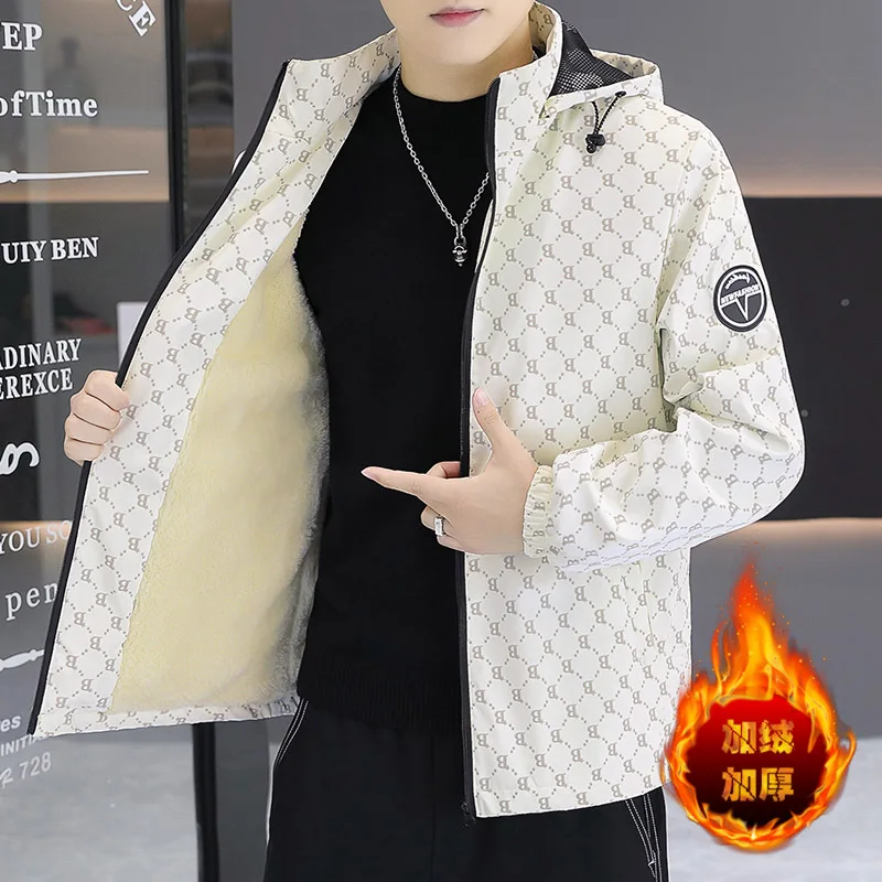 Мужская Утепленная флисовая куртка с капюшоном водонепроницаемая теплая