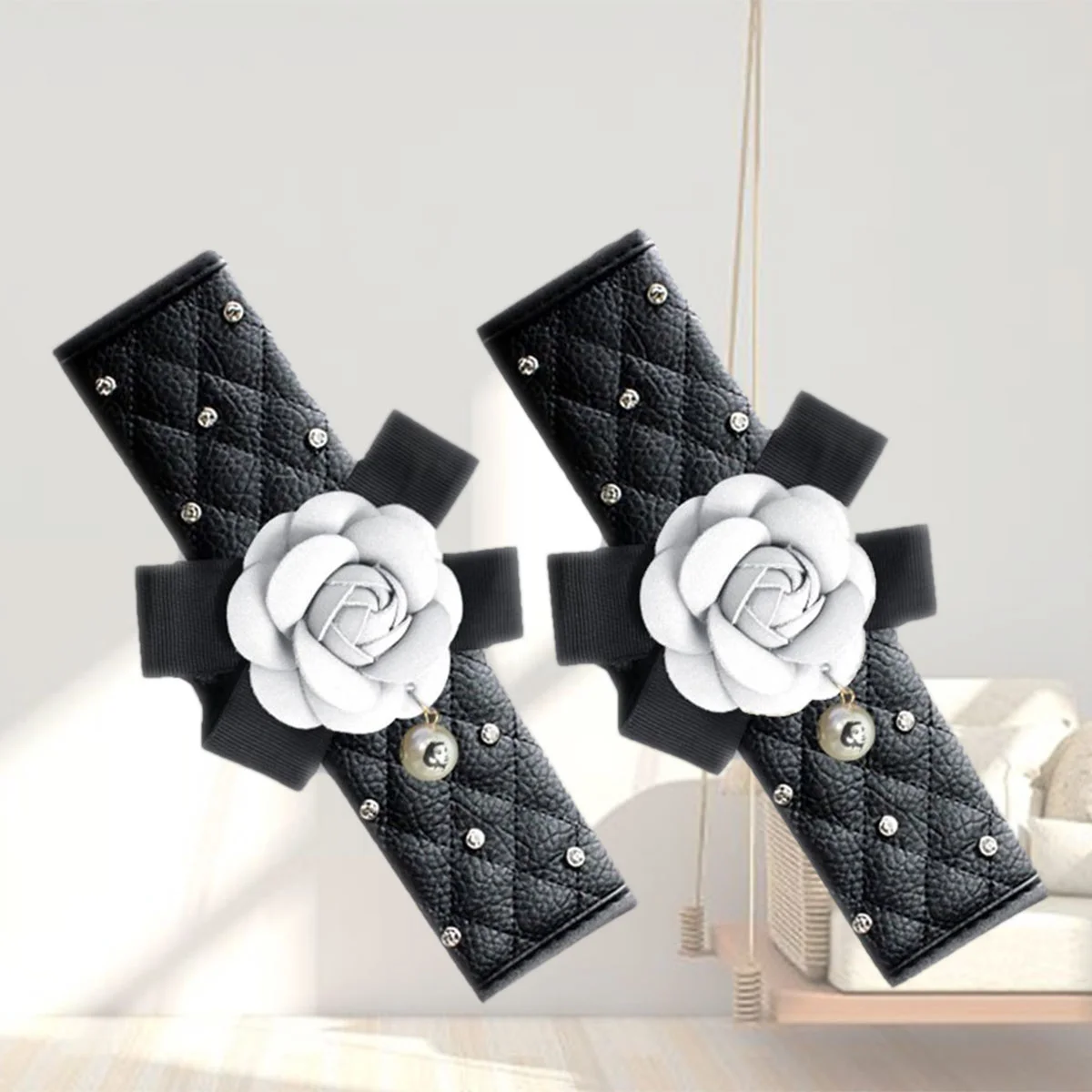 

2pcs Elegant Beautiful Creative Camellia Belt Cover Drill Cover for Lady Woman