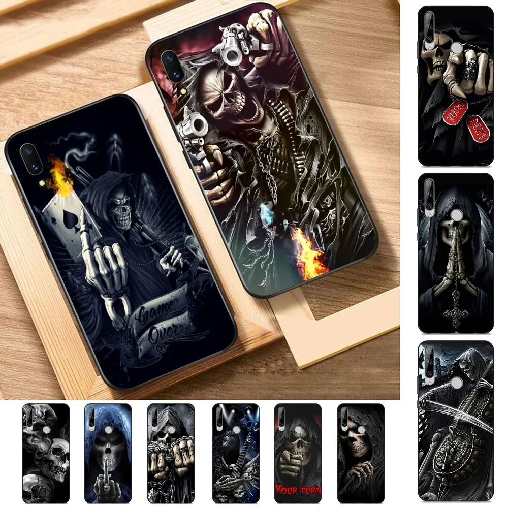 

Grim Reaper Skull Skeleton Phone Case For Huawei Y9 6 7 5 Prime Enjoy 7s 7 8 plus 7a 9e 9plus 8E Lite Psmart Shell