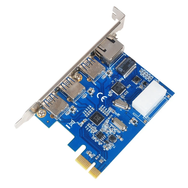 

Настольная Расширенная карта PCI-E к гигабитной сетевой карте PCI Express на 1000M RJ45 + 3 порта USB3.0 Расширенная карта