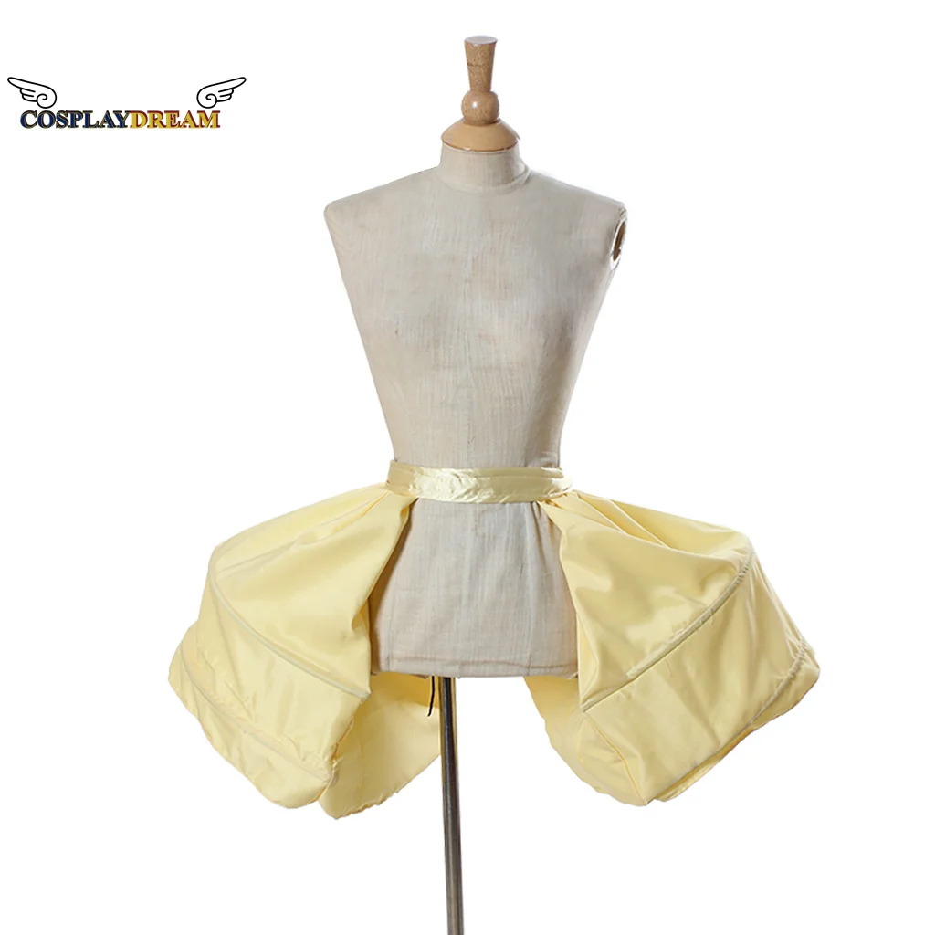 Medieval Victorian Rococo Dress Petticoat Underskirt Ladies Yellow Cage Frame Pannier Bustle Cosplay Accessory