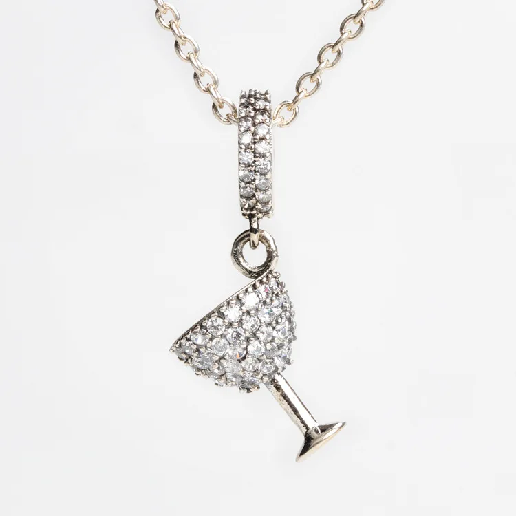 

Кулон из серебра 925 пробы в виде бокала вина