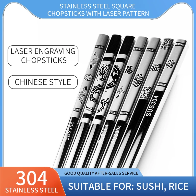 

2 пары палочки с драконом для суши палочки из нержавеющей стали противоскользящая металлическая посуда в китайском стиле кухонная японская...