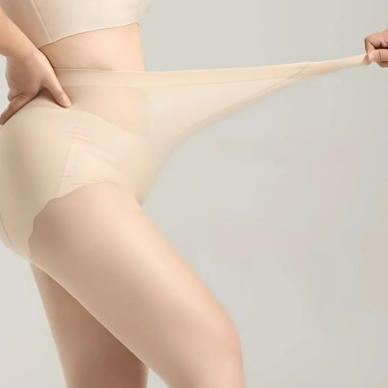 Суперэластичные нейлоновые колготки женские прозрачные больших размеров