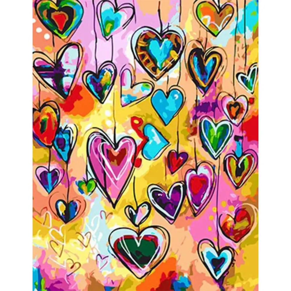 

Diy Diamond Painting Heart Pattern Diamond Mosaic Cross Stitch Full Diamond Embroidery Needlework Live Home Decoration