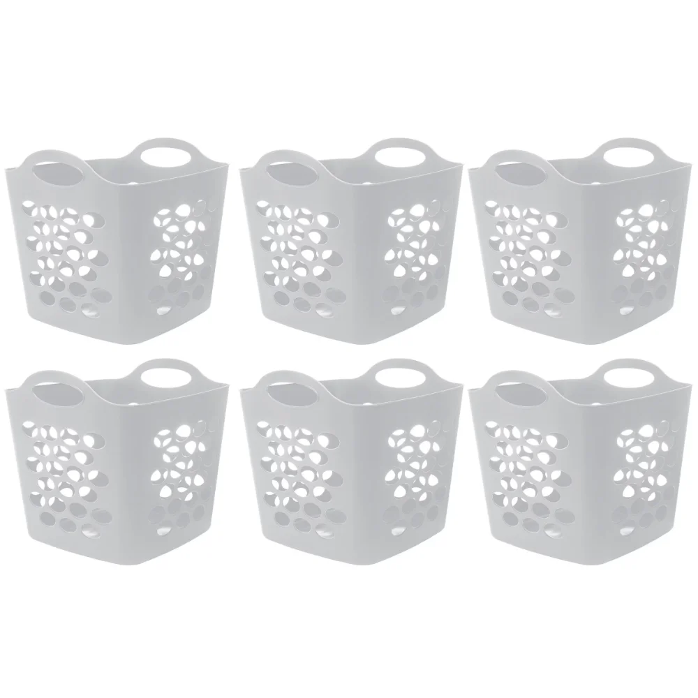 

Mainstays Flexible Plastic Laundry Basket, White, 6 Pack