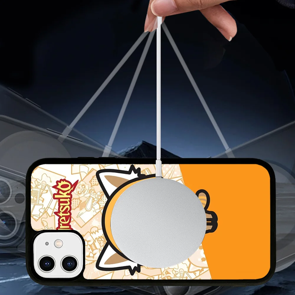 Милый чехол для телефона с рисунком A-Aggretsukos магнитный iPhone 16 14 13 12 11 15 Pro Max Plus Magsafe
