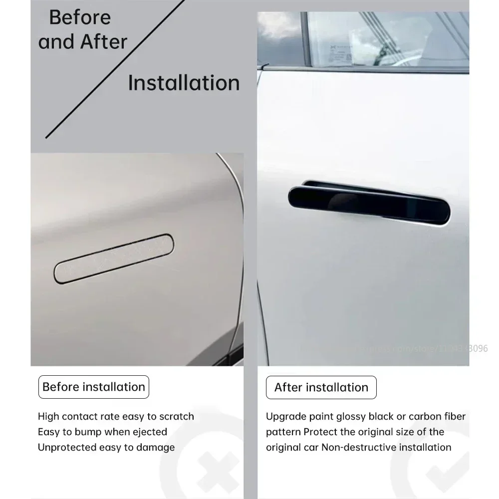 Для Xpeng G6 2023 2024 Xiaopeng ярко-черная дверная ручка наклейка защита от царапин