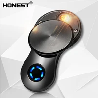 honest charging creative usb lighter all metal zinc alloy body electric heating wire windproof electronic lighters mens gift