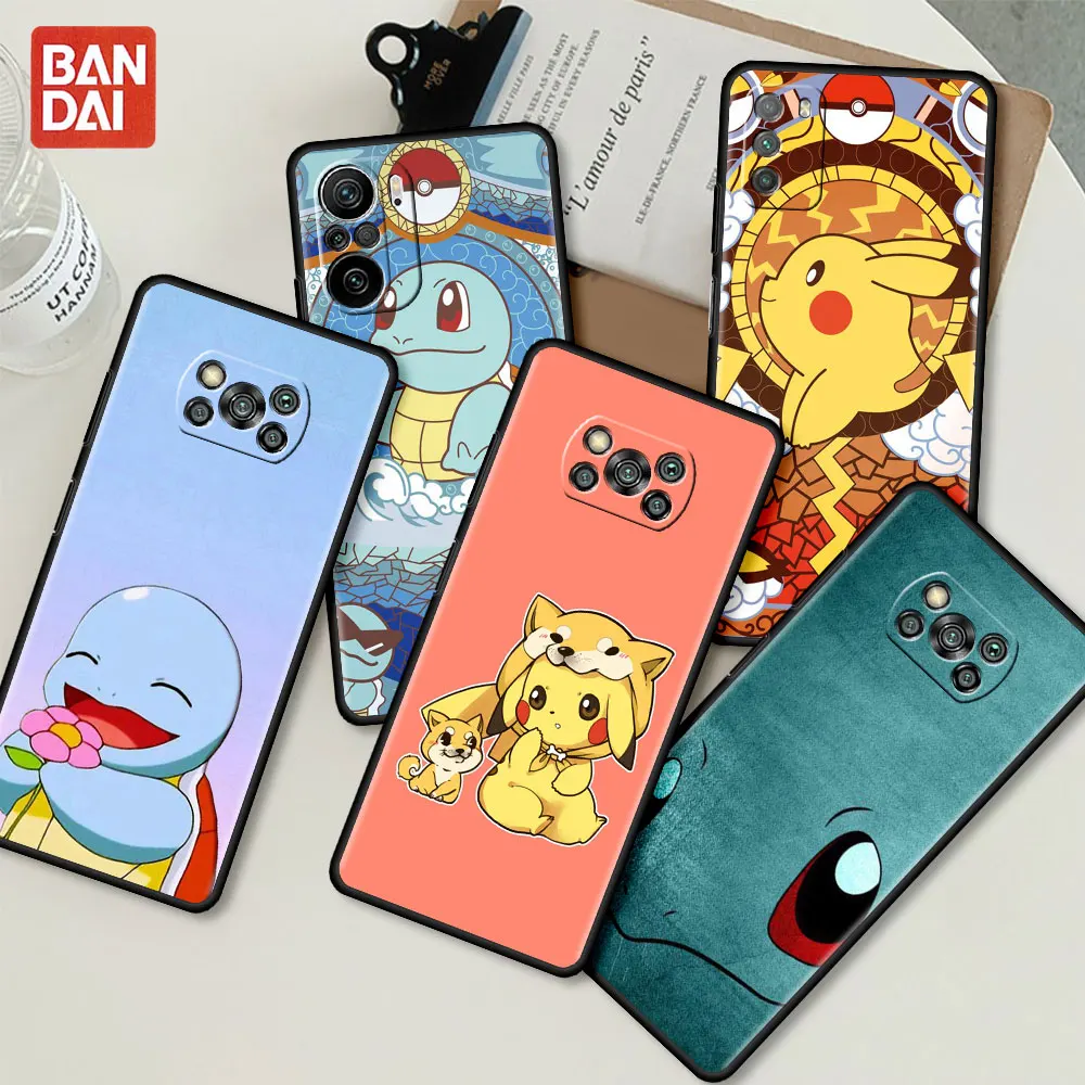

Anime Kawaii Pokemon Capa for Xiaomi Mi Poco X3 NFC 11 M3 Soft Phone Cover 11T 10T Pro 9T 11 Note 10 A2 Lite Black Cases