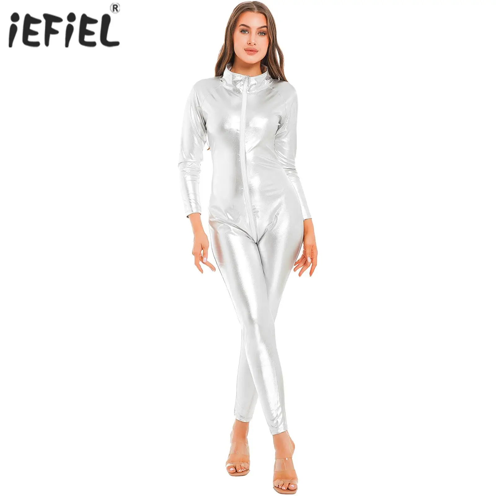 Collar Jumpsuit Halloween Night Club Cosplay Outfit Catsuit