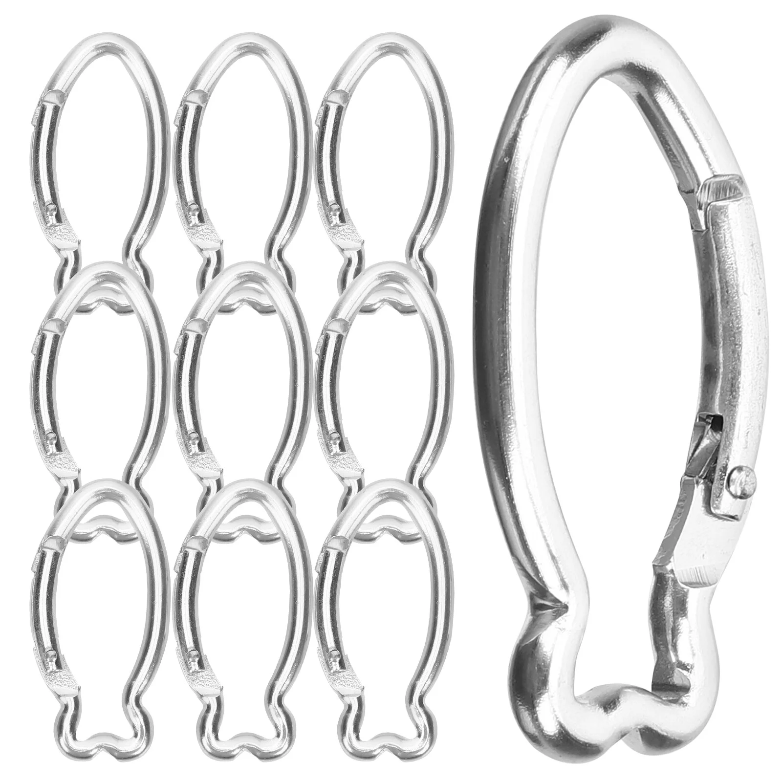 

10 Pcs Key Chain Shaped Carabiner Mountain Climbing Clips Camping Keychain Accessories Miniature Aluminum