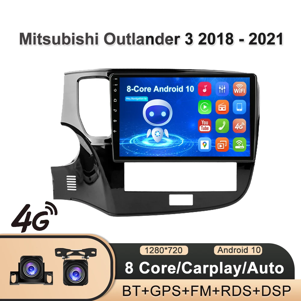 

2din Android 11 For Mitsubishi Outlander 3 III GF0W GG0W 2018 - 2021 Car Radio Multimidia Video Player GPS Navigation Stereo 4G