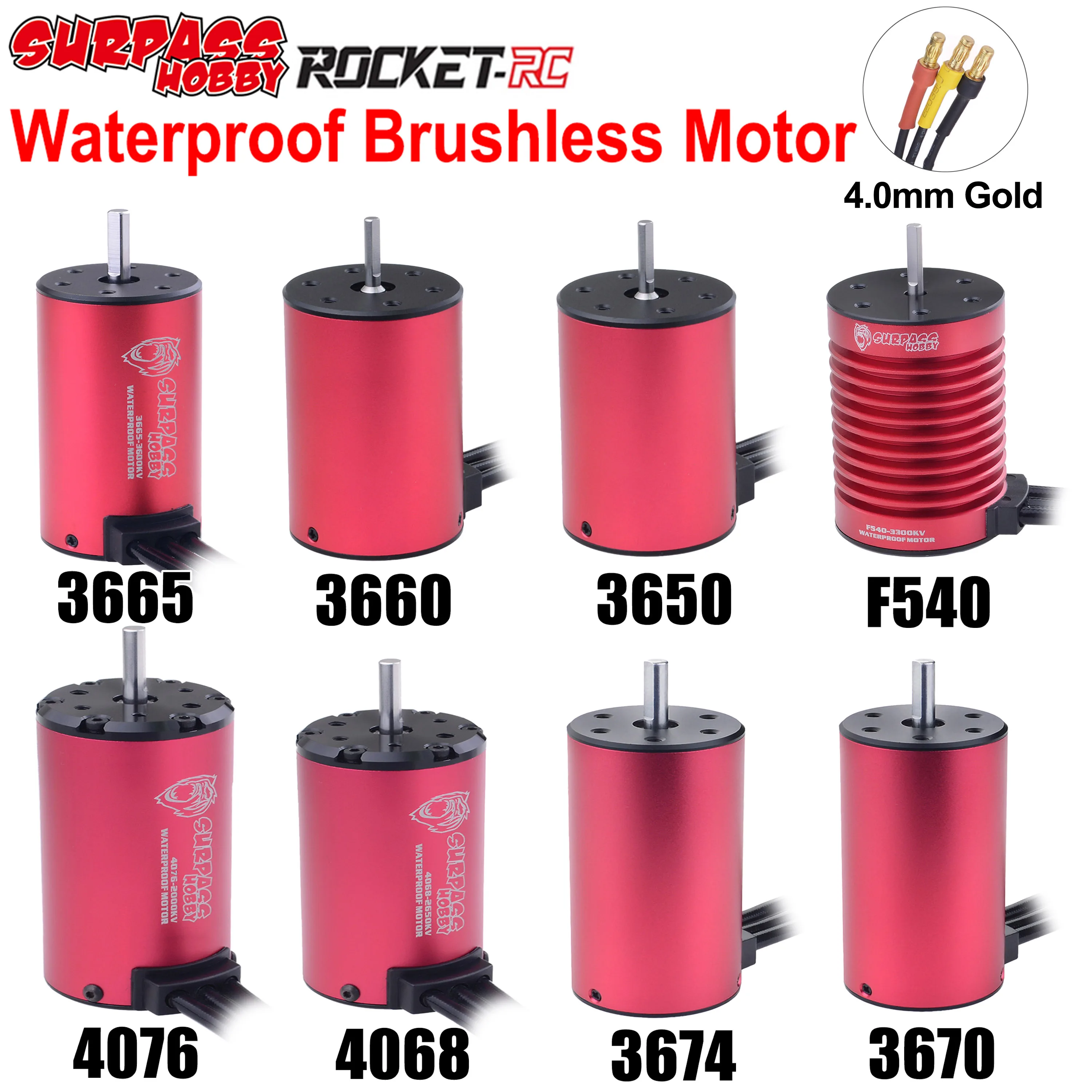 Водонепроницаемый бесщеточный двигатель Surpass Hobby KK 3650 3660 3665 3670 3674 для 1/8 1/10 гоночных автомобилей на радиоуправлении по бездорожью Wltoys MJX hglrc лодка
