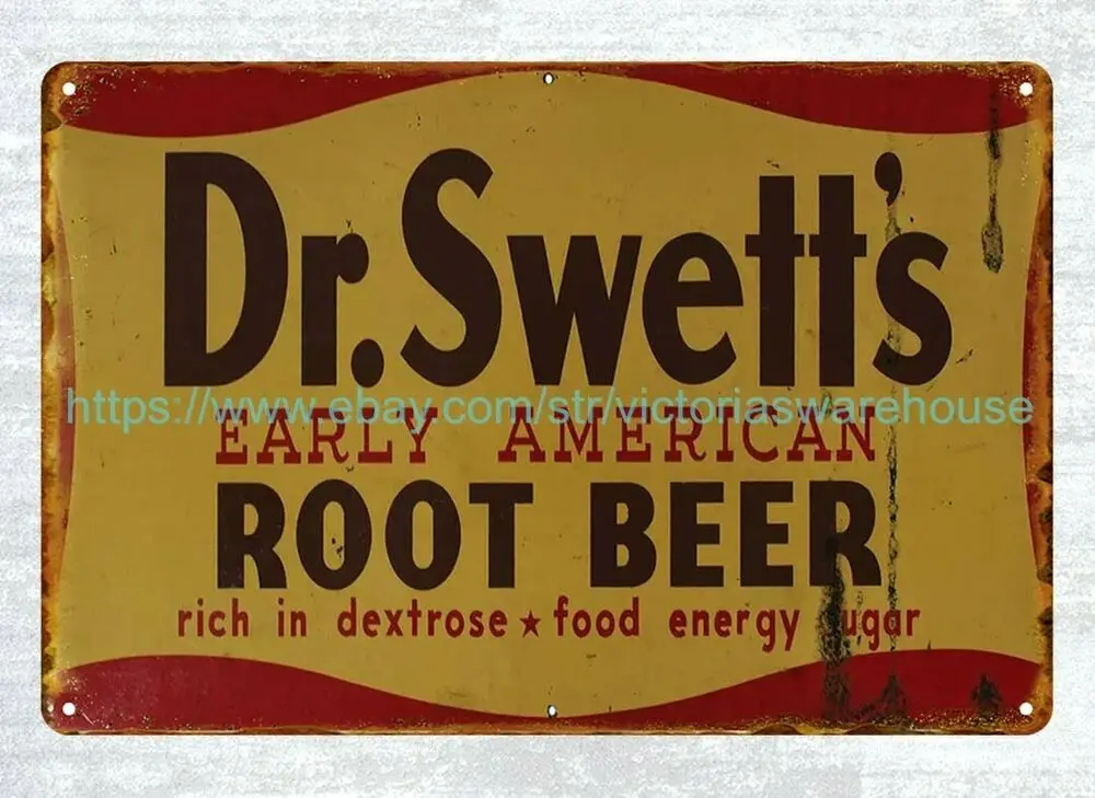 

1942-1959 металлическая Жестяная Табличка Dr. Swett's с американскими корнями