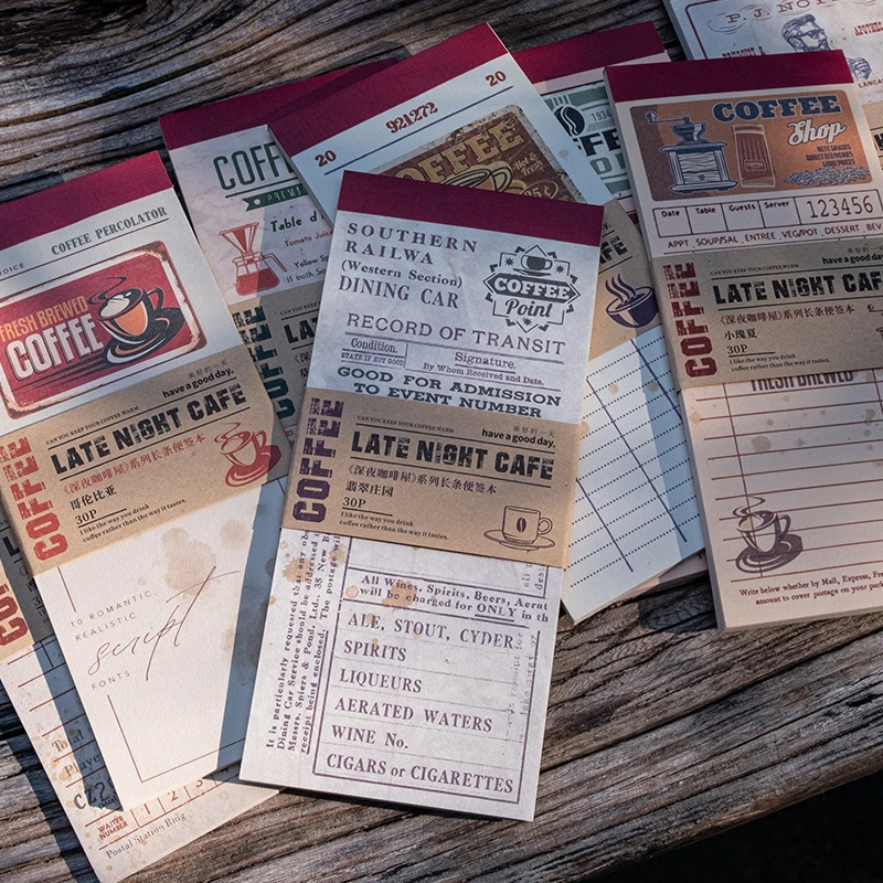 

30pcs Vintage Ticket Memo Pads Bill Retro Ins Tag Notes Scrapbooking To Do Listing Planner Office School Supplies Kawaii Note