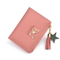 womens wallets small mini safe money bag female short butterfly fringed zipper purse credit card holder coin purse carteira