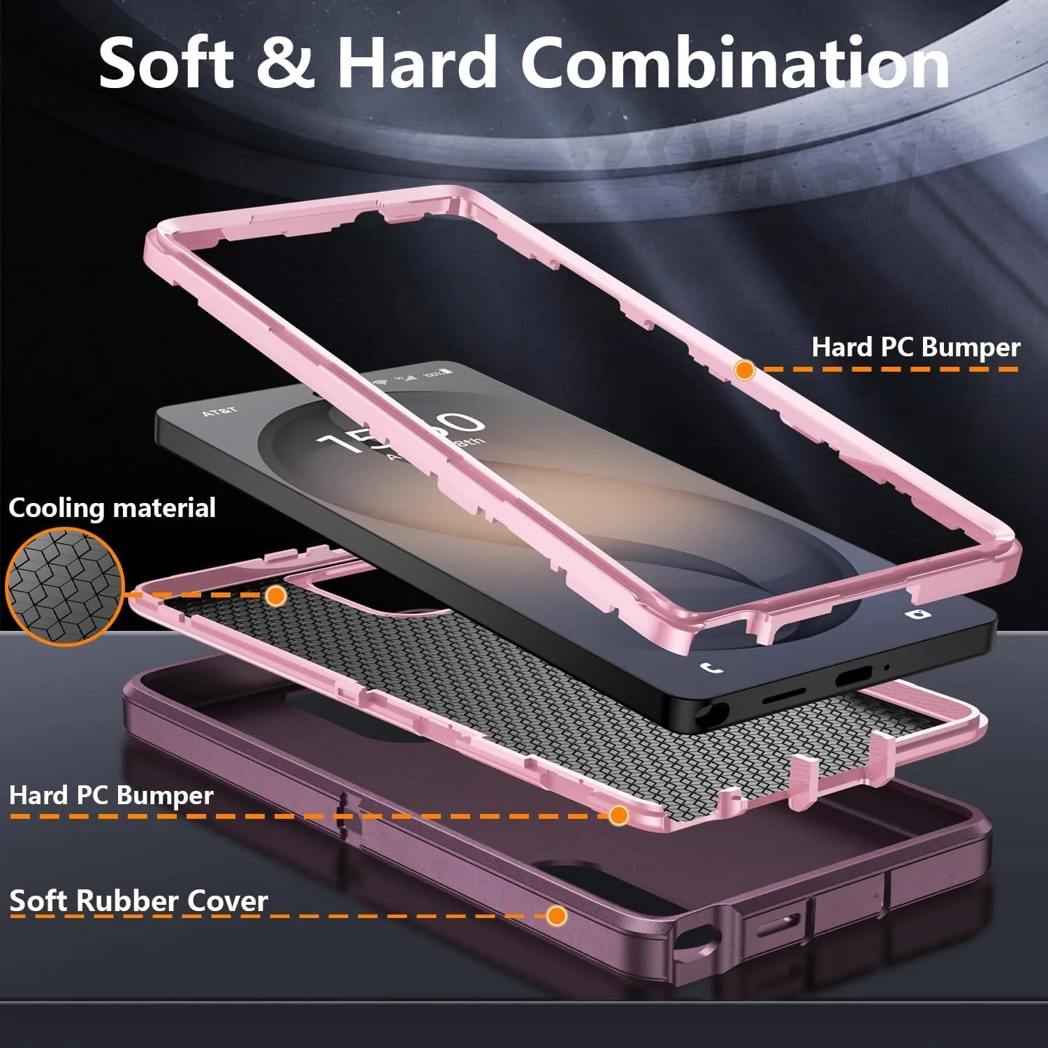 Фото Чехол для Samsung Galaxy S26 Ultra S25 Edge S24 S23 A16 A56, 3-в-1, ударопрочный, усиленный, с защитой от царапин, с подставкой №3