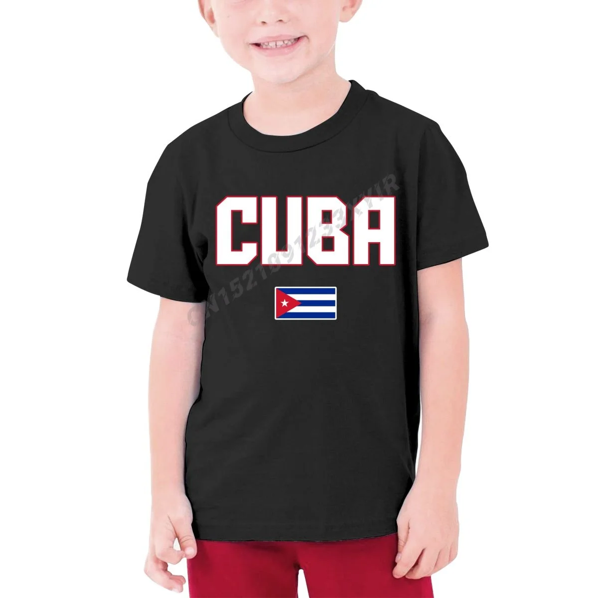 

Детская футболка с изображением флага Кубы, Детская футболка из 100% хлопка, Молодежная Футболка с круглым вырезом и коротким рукавом, одежда ...