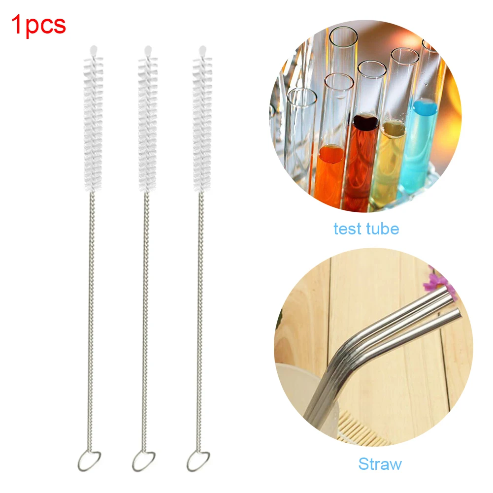 

30cm Straw Brush Stainless Steel Glass Tube Pipe Spiral Soft Drinking Straw Cleaning Brushes Tools