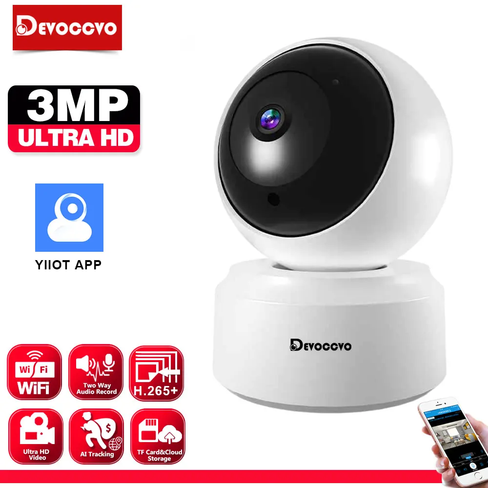 

IP-камера YIIOT, 3 Мп, PTZ, Wi-Fi, с автослежением