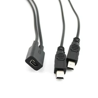 mini usb 2 0 female to dual 2x male splitter y extension charger adapter cable high quality accessories