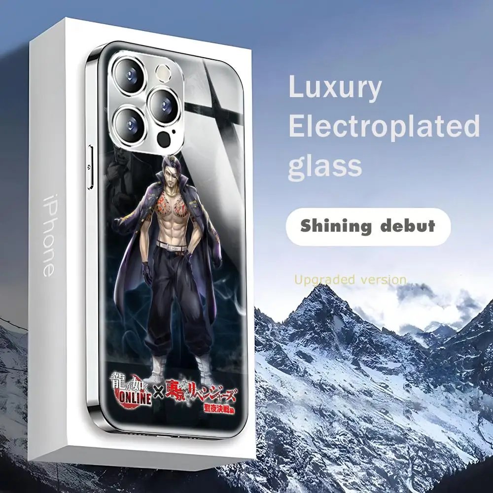 Фото Чехол для телефона Yakuza Kiwami 3 & Dark Ties для iPhone 17 AIR 16 15 14 13 12 Pro Plus Max, стеклянный с гальваническим покрытием №4