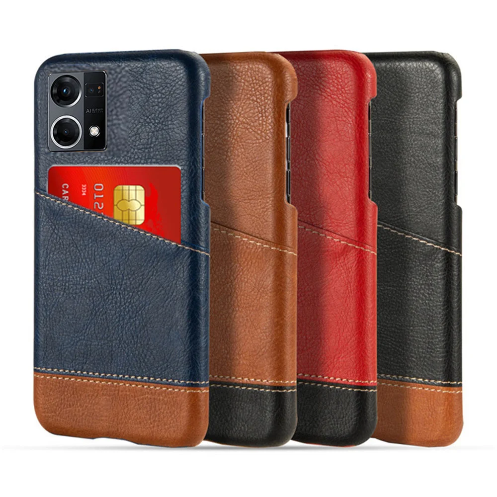 

Luxury Case For Oppo Reno 7 4G Case Mixed Splice PU Leather Credit Card Holder Cover For Oppo Reno7 4G Coque For Reno 7 Reno7Z