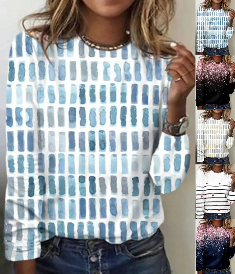 Женская футболка в полоску с длинным рукавом