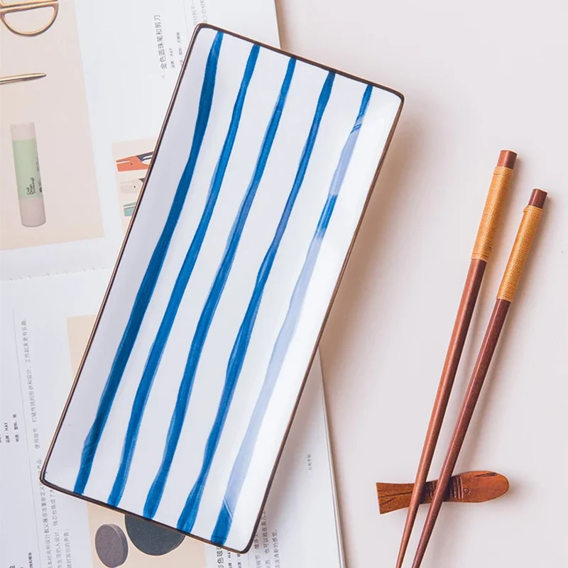 Прямоугольная Керамическая Обеденная Тарелка В Японском Стиле Фарфор Посуда Для