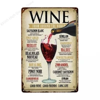 wines from around the world vintage metal tin sign poster plaque wall decor bar cafe garden outdoor decoration garage