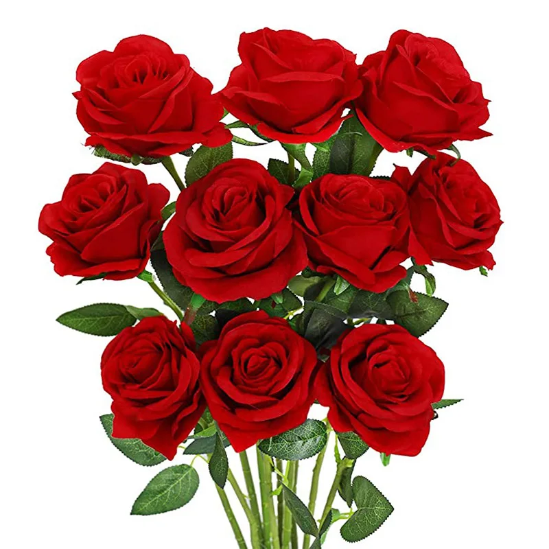 

Velvet Rose Artificial Flower Wedding Party Backdrop Party Decoration Stage Setting Layout Fake Simulation Silk Wreath Branch