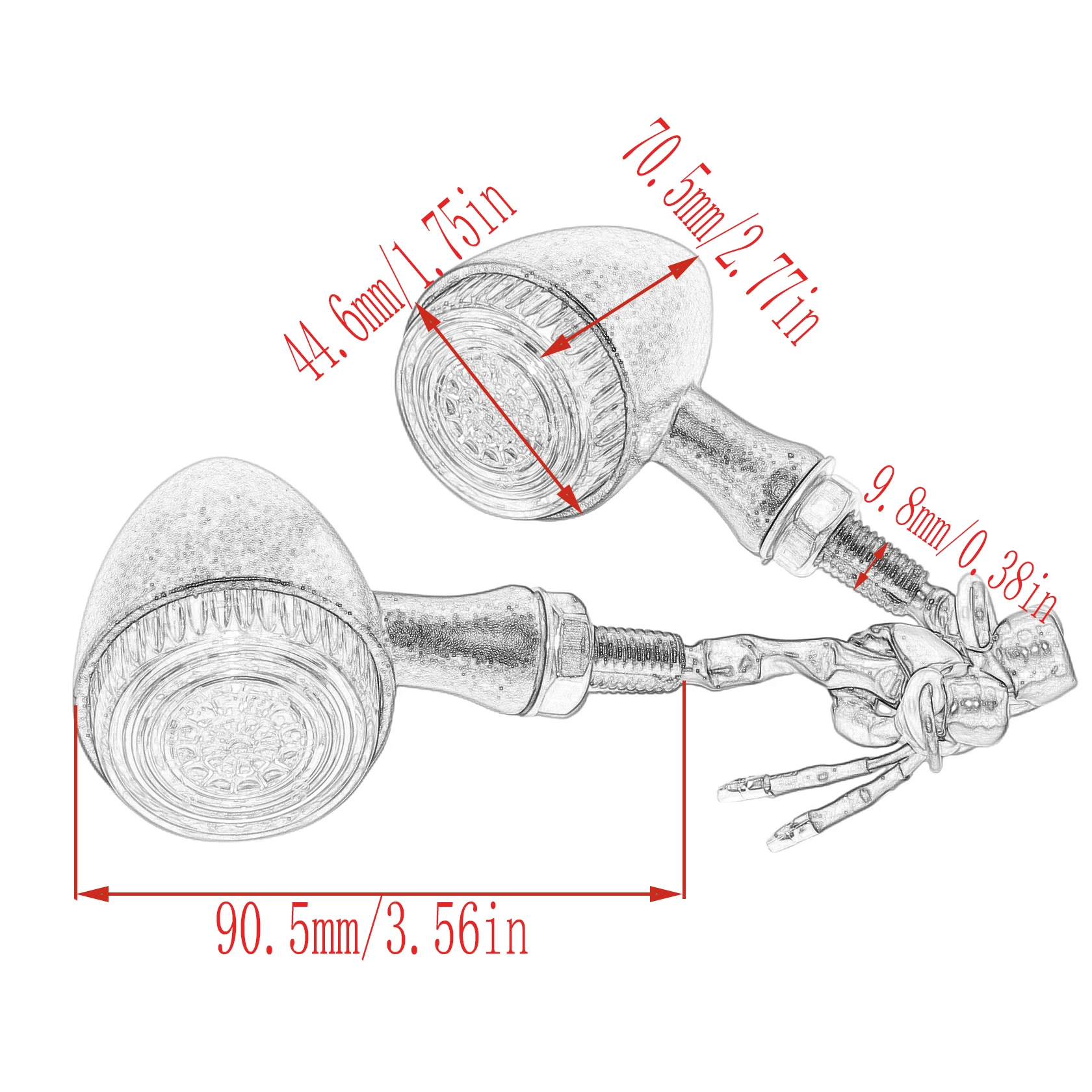 Мотоциклетные 10 мм светодиодные указатели поворота Янтарно-белый индикатор для