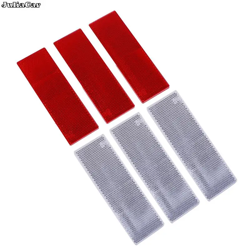 

2Pcs Plastic Rectangular Stick-on Car Reflector Reflective Sticker Safety Sign