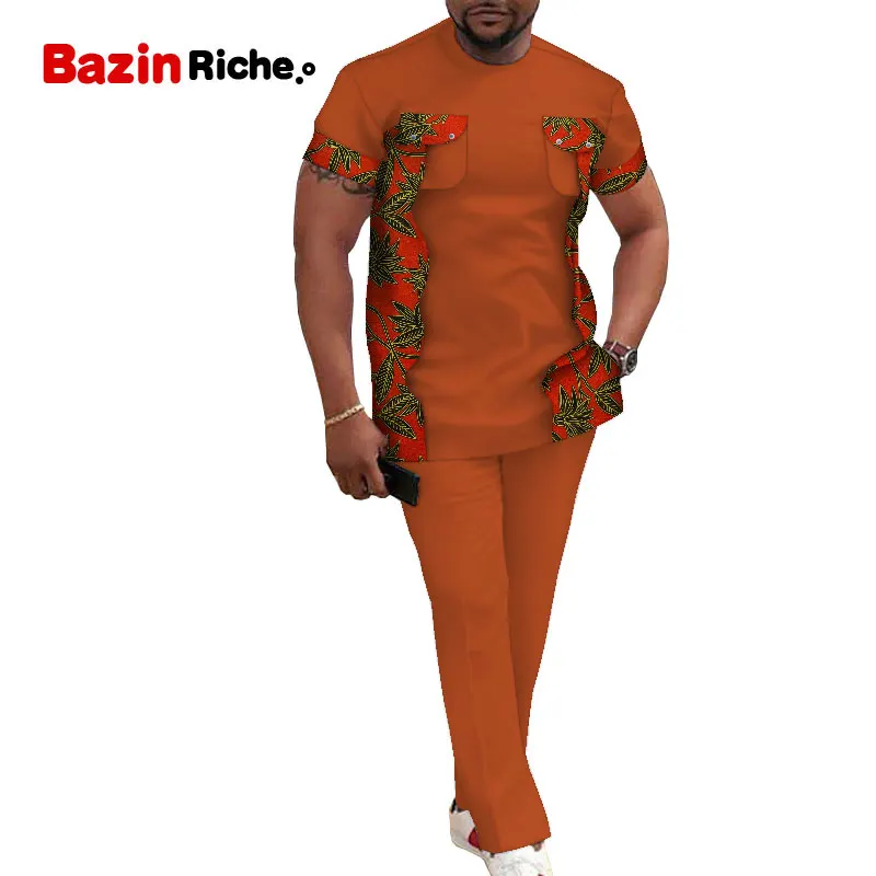 Костюм спортивный мужской повседневный футболка с коротким рукавом и штаны