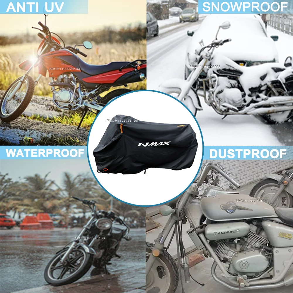 Фото Для Yamaha NMAX 125 150 155 2015-2019 чехол для мотоцикла, водонепроницаемый уличный всесезонный пылезащитный УФ-защитный чехол от дождя для мотоцикла №3
