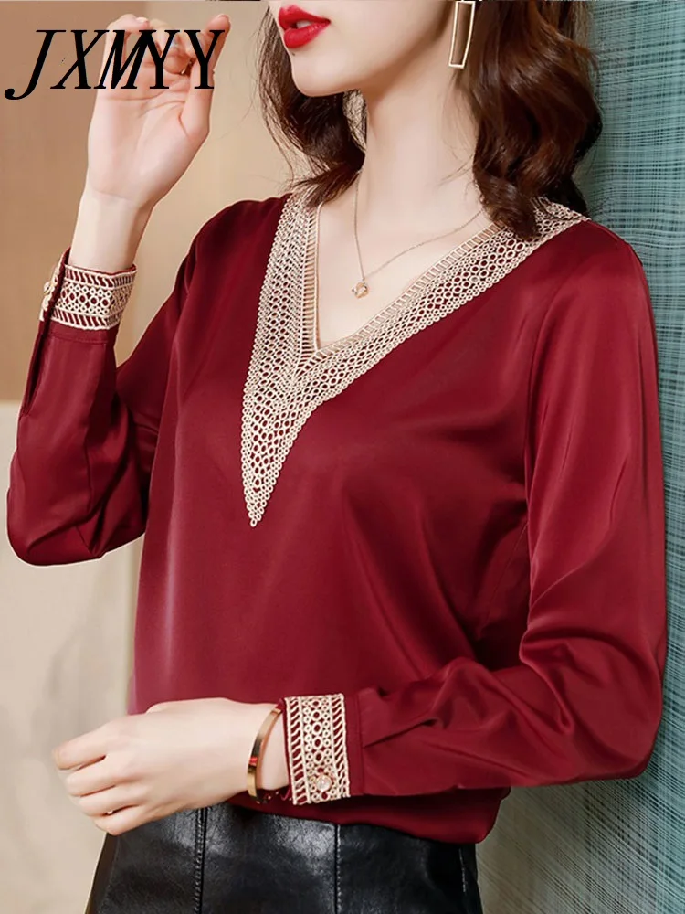 JXMYY блузка с V-образным вырезом Женская на раннюю весну 2022 новый стиль в