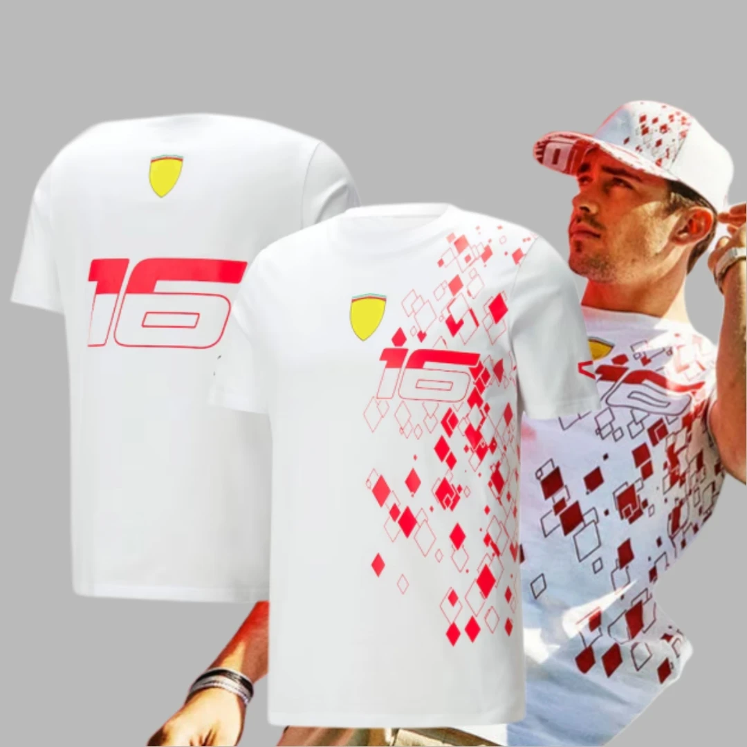 Команда Scuderia 2023, модель F1, Чарльз, колесо, семейная Формула 1, гоночный костюм, мужская и женская фанатская рубашка большого размера