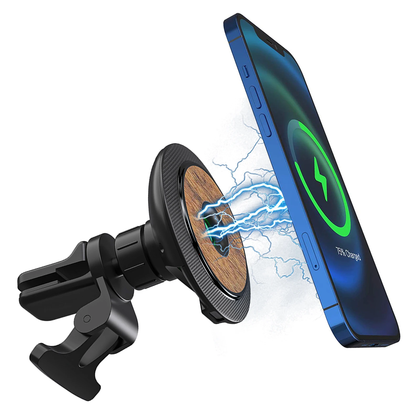 

Magnet Wireless Car Charger Auto Clamping Design Air Vent Car Holder Fast Charging Fast Charge Magnetic Wireless Car Mount