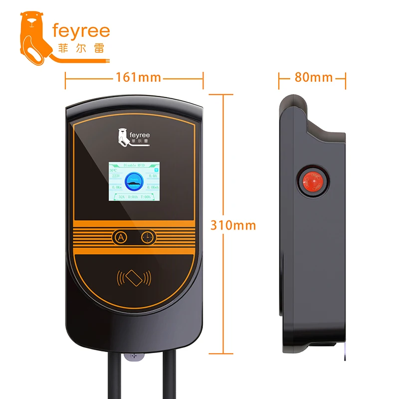 Feyree EV зарядное устройство GB/T шнур EVSE Wallbox электромобиль 7 кВт 11 22 приложение для