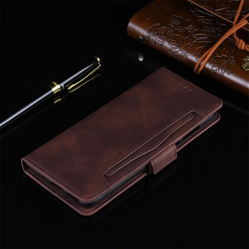 For Sharp Aquos R7 Flip Case Style Skin Feel Wallet Leather Phone Cover R6 SH-52C With Separate Card Slot
